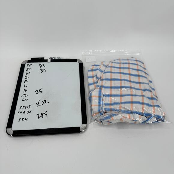 Columbia PFG Shirt Mens XXL Blue Peach White Plaid Button Down Omni Shade - Picture 9 of 9